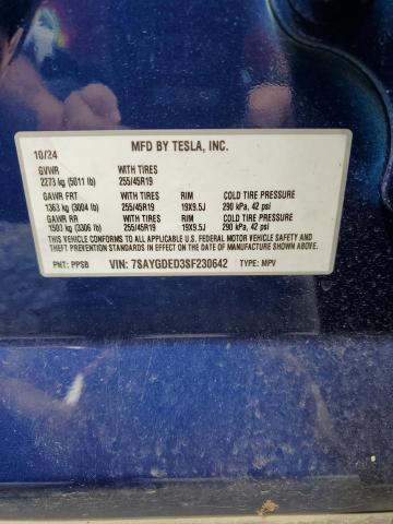 7SAYGDED3SF230642 Tesla Model Y