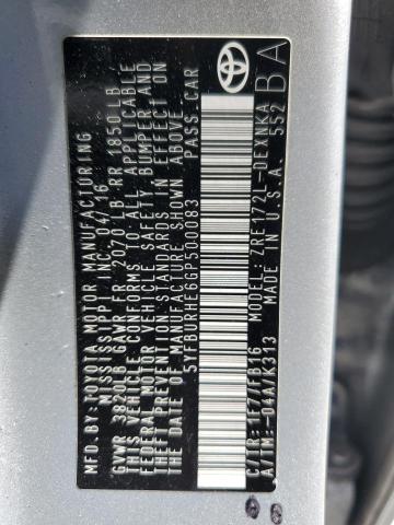 5YFBURHE6GP500083 Toyota COROLLA L