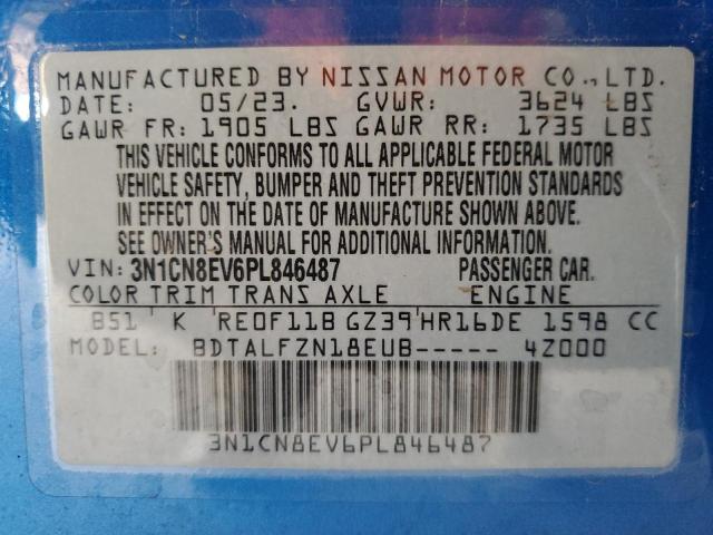 3N1CN8EV6PL846487 Nissan Versa