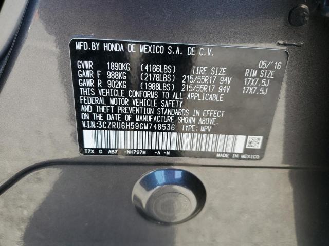 3CZRU6H59GM748536 Honda r18z9