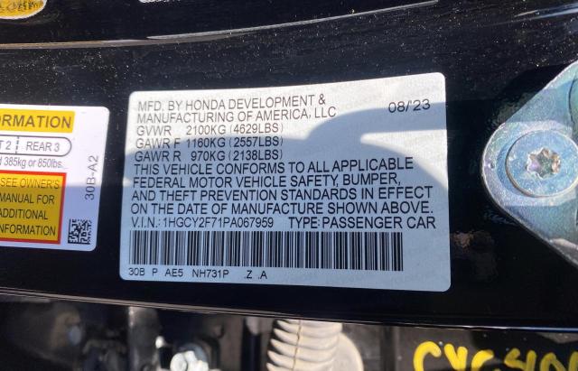 1HGCY2F71PA067959 Honda lfc5