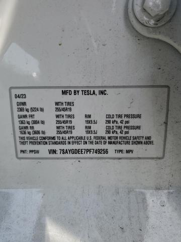 7SAYGDEE7PF749256 Tesla 2023