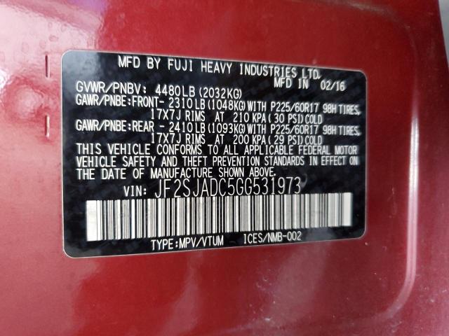 JF2SJADC5GG531973 Subaru naturally aspirated u5