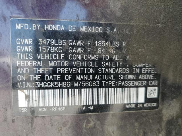 3HGGK5H86FM756083 Honda l15b1