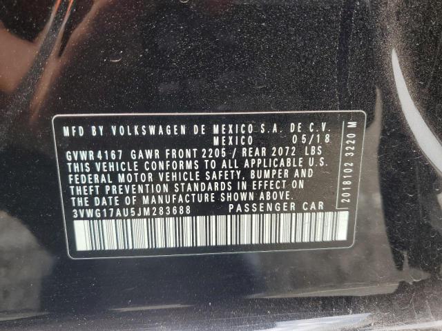 3VWG17AU5JM283688 Volkswagen GOLF S