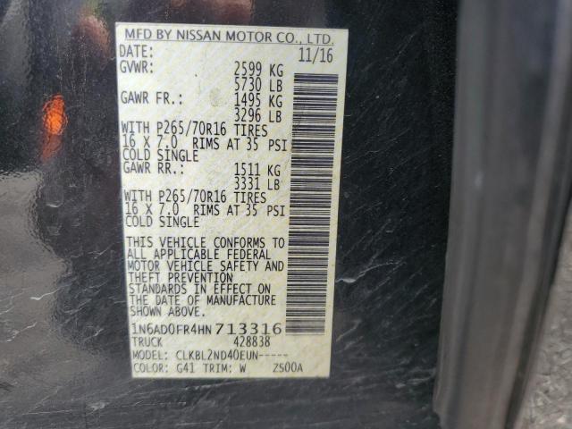 1N6AD0FR4HN713316 Nissan FRONTIER S
