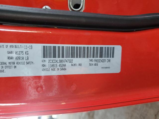 2C3CDXL98KH747322 Dodge Charger