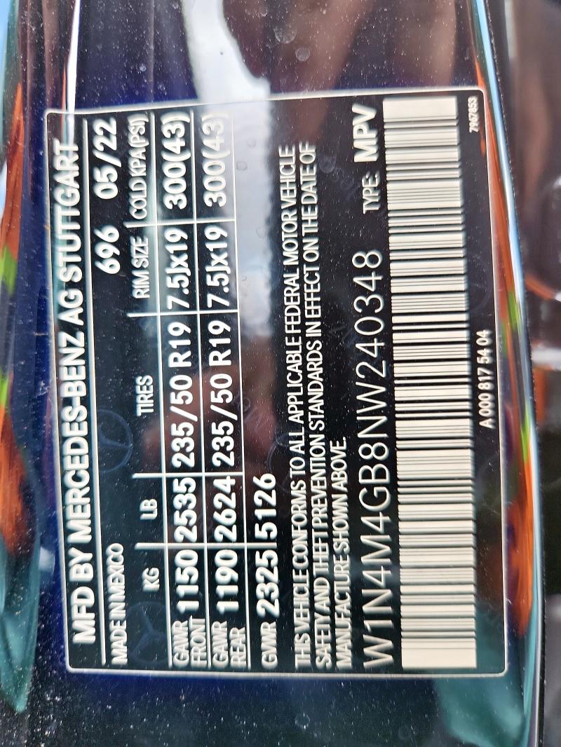 W1N4M4GB8NW240348 Mercedes-Benz GLB 250