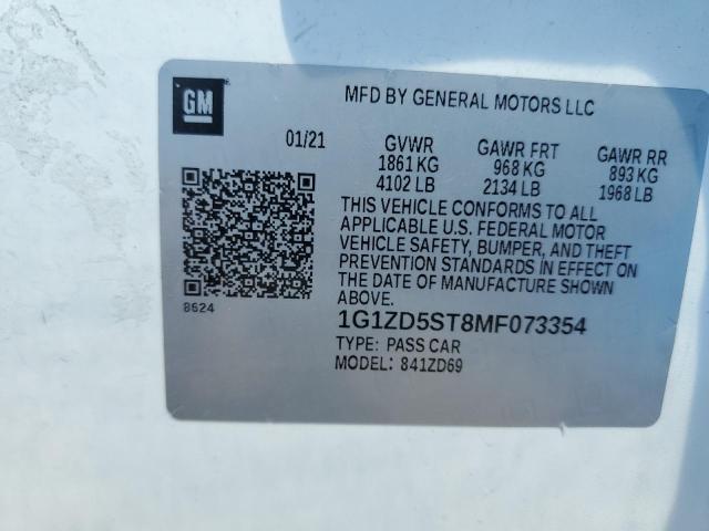 1G1ZD5ST8MF073354 Chevrolet MALIBU LT