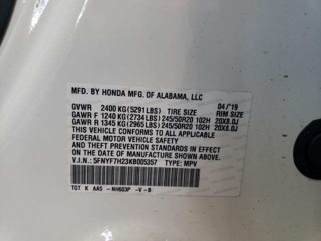 5FNYF7H23KB005357 Honda j35y6
