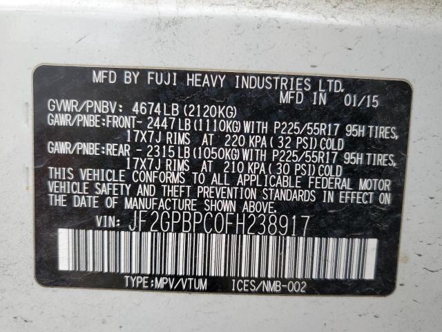 JF2GPBPC0FH238917 Subaru 2.0l naturally aapirated hev