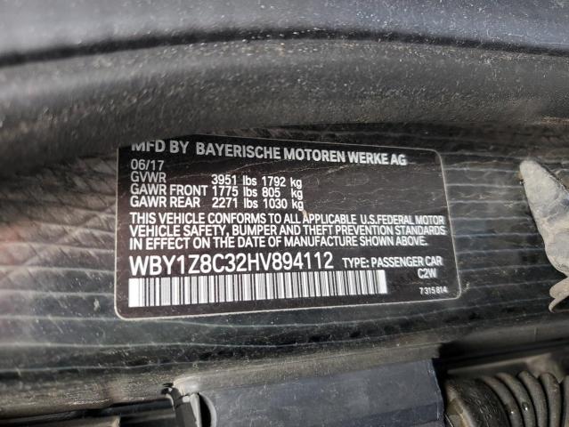WBY1Z8C32HV894112 BMW I3 REX