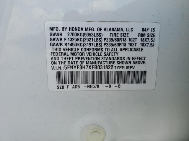 5FNYF3H7XFB031822 Honda Pilot