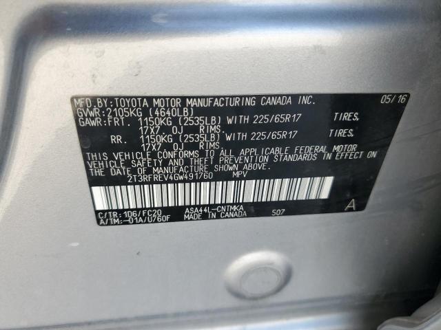 2T3RFREV4GW491760 Toyota 2ar-fe