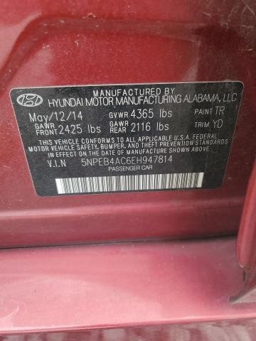 5NPEB4AC6EH947814 Hyundai SONATA GLS