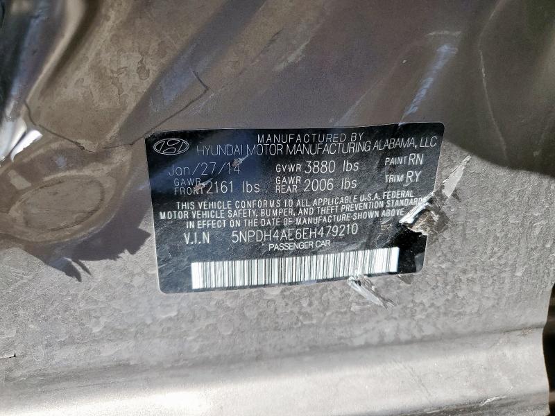 5NPDH4AE6EH479210 Hyundai dohc mpi nu