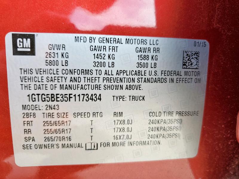 1GTG5BE35F1173434 GMC CANYON SLE