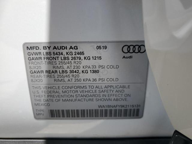 WA1BNAFY9K2115131 Audi Q5 PREMIUM