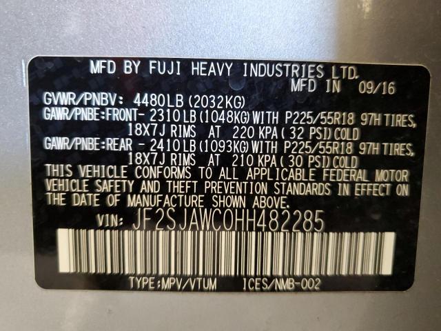 JF2SJAWC0HH482285 Subaru naturally aspirated u5
