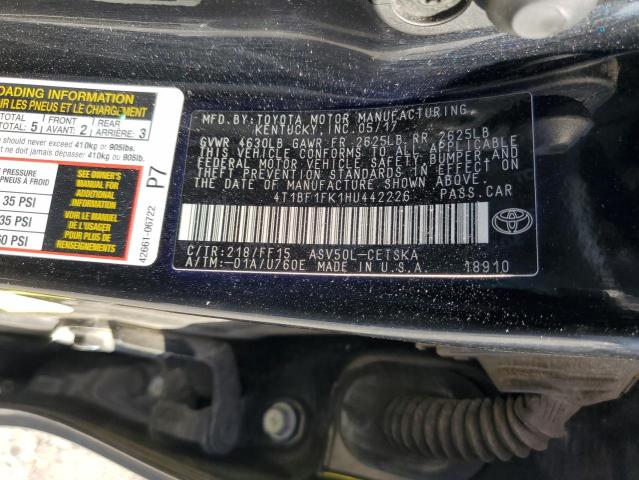 4T1BF1FK1HU442226 Toyota 2ar-fe