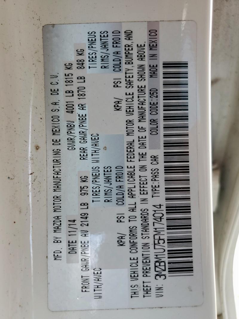 3MZBM1U75FM174014 Mazda pe