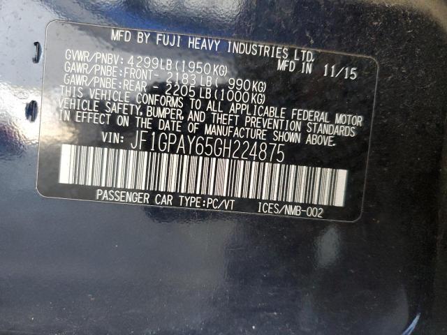 JF1GPAY65GH224875 Subaru 2.0l na