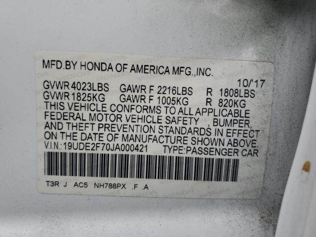 19UDE2F70JA000421 Acura ILX PREMIU