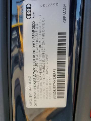 WAUD8AF27KN125881 Audi A6 PREMIUM