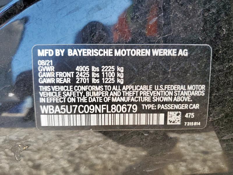 WBA5U7C09NFL80679 BMW M340I