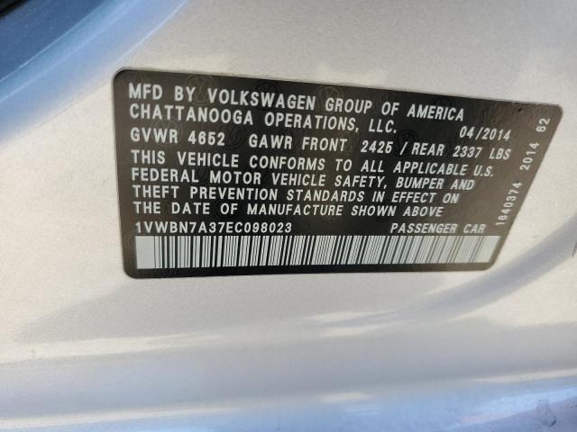 1VWBN7A37EC098023 Volkswagen PASSAT SE
