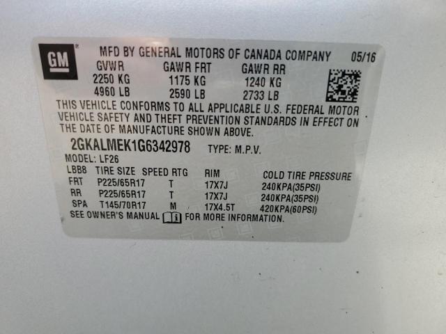 2GKALMEK1G6342978 GMC Terrain Sle