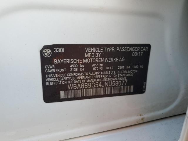 WBA8B9G54JNU58077 BMW 330 I