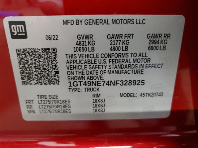 1GT49NE74NF328925 GMC Sierra K2500 Slt
