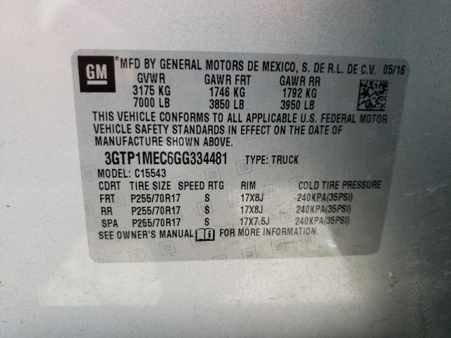 3GTP1MEC6GG334481 GMC Sierra C1500 Sle