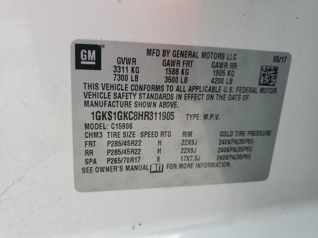 1GKS1GKC8HR311905 GMC Yukon Xl C1500 Slt