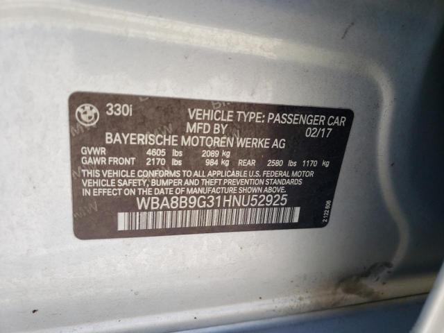 WBA8B9G31HNU52925 BMW 330 I