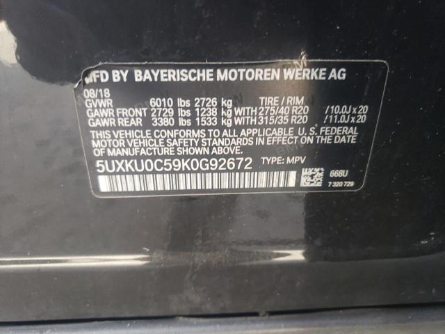 5UXKU0C59K0G92672 BMW X6 Sdrive35i