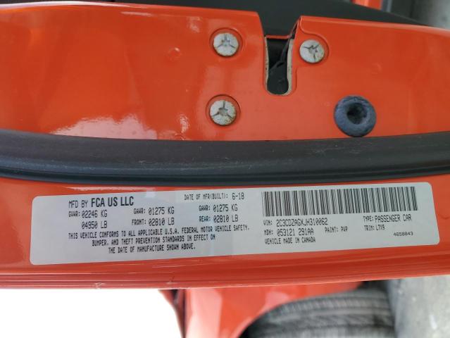 2C3CDZAGXJH310062 Dodge Challenger Sxt