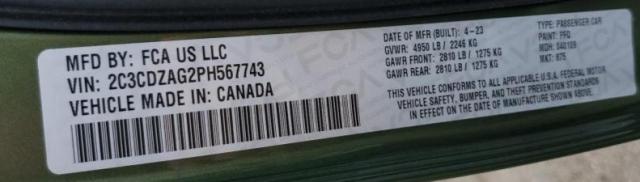 2C3CDZAG2PH567743 Dodge Challenger Sxt