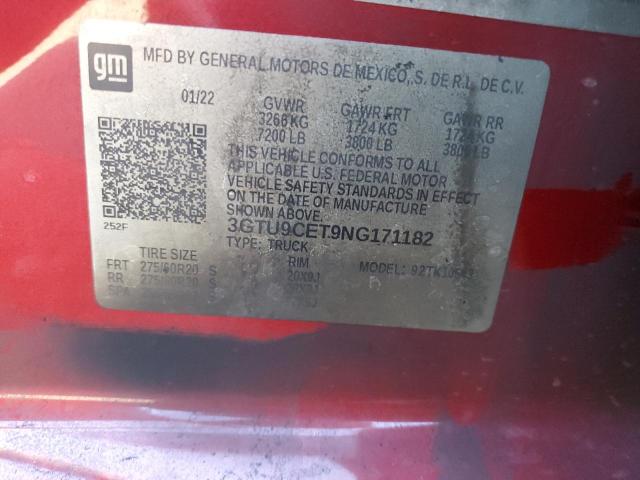 3GTU9CET9NG171182 GMC Sierra Limited K1500 Elevation