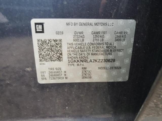 1GKKNRLA2KZ230628 GMC ACADIA SLE