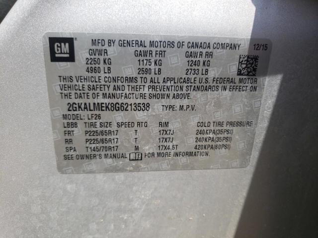 2GKALMEK8G6213538 GMC Terrain Sle