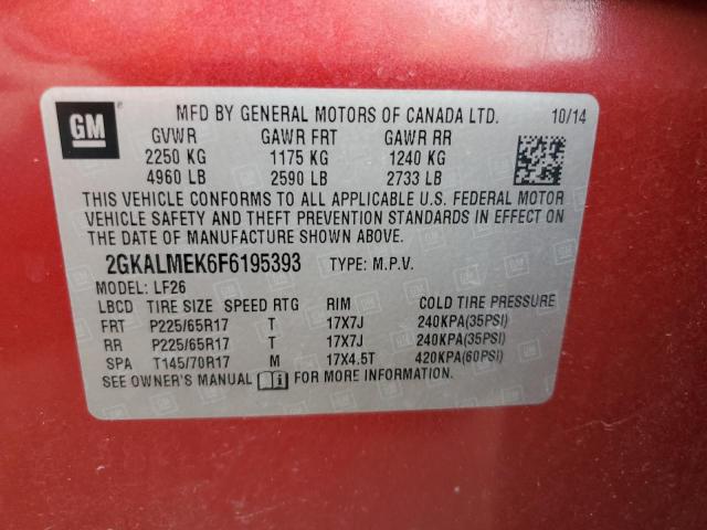 2GKALMEK6F6195393 GMC Terrain Sle
