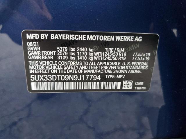 5UX33DT09N9J17794 BMW X4 Xdrive30i