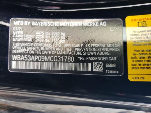 WBA53AP09MCG31780 BMW 430I