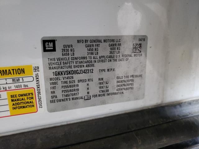 1GKKVSKD8GJ342312 GMC Acadia Slt-2