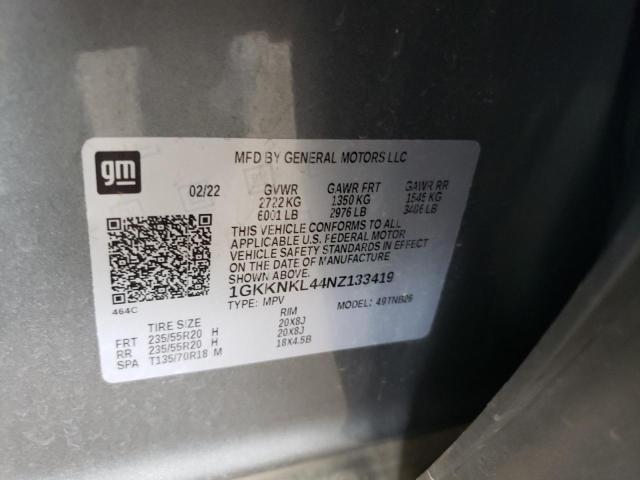 1GKKNKL44NZ133419 GMC ACADIA SLE