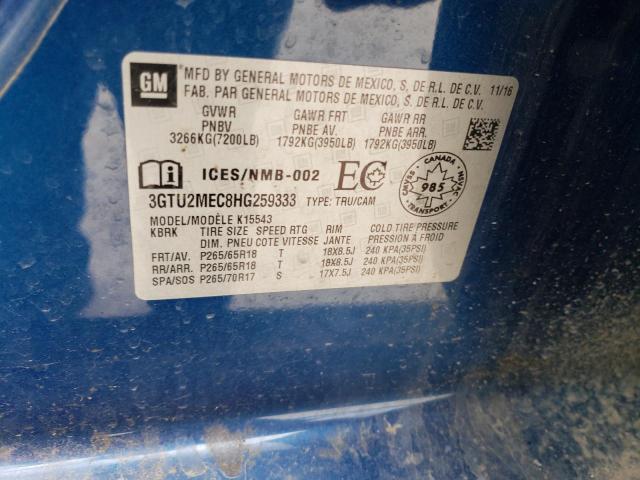 3GTU2MEC8HG259333 GMC Sierra K1500 Sle