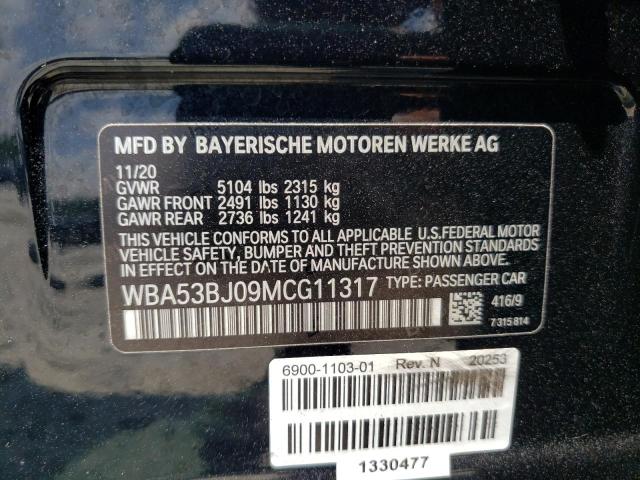 WBA53BJ09MCG11317 BMW 540 I
