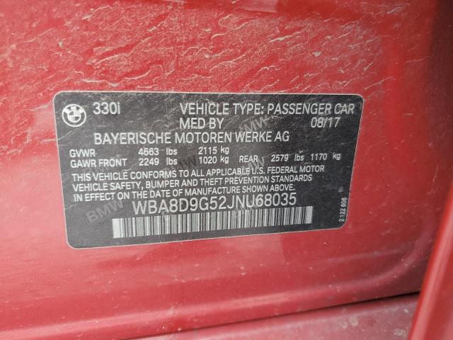 WBA8D9G52JNU68035 BMW 330 XI
